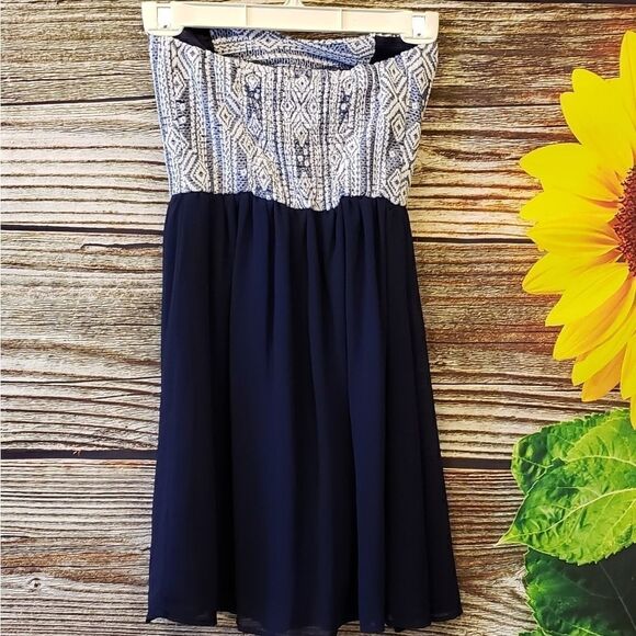 Xhilaration strapless dress blue/white - Picture 5 of 7